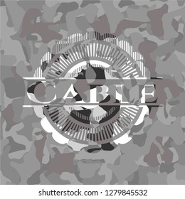Cable on grey camo pattern