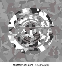 Cable on grey camo texture