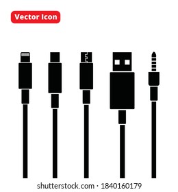 icono de teléfono por cable o logotipo símbolo de señal aislado ilustración vectorial - iconos vectoriales de estilo negro de alta calidad
