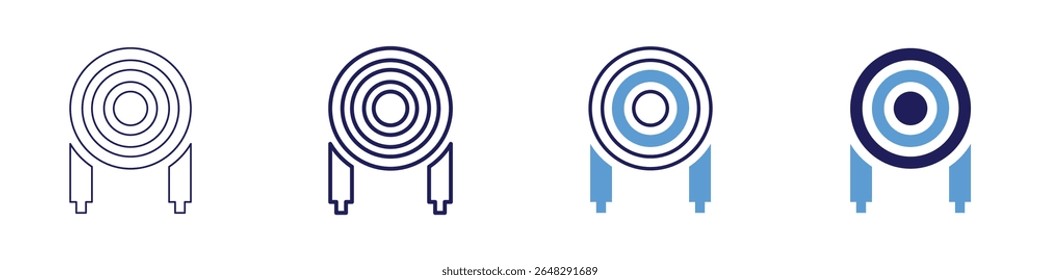 Cable plan icon in 4 different styles. Thin Line, Line, Bold Line, Duotone. Duotone style. Editable stroke.