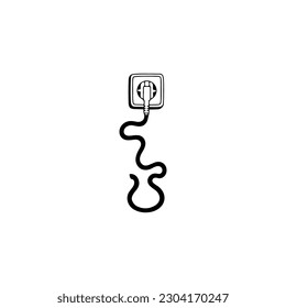 cable plug doodle illustration vector