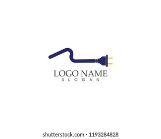 Cable with plug electricity icon logo vector