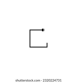 Cable with a plug on a white background