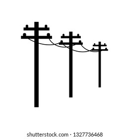 Cable Power Line Black On White Stock Vector (Royalty Free) 1327736468 ...