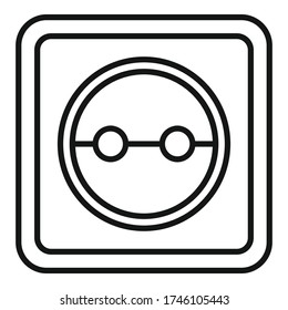 Cable power socket icon. Outline cable power socket vector icon for web design isolated on white background