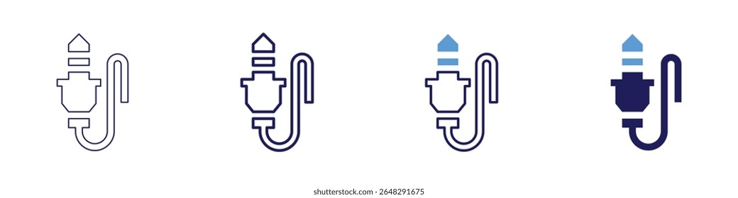 Cable powerline icon in 4 different styles. Thin Line, Line, Bold Line, Duotone. Duotone style. Editable stroke.