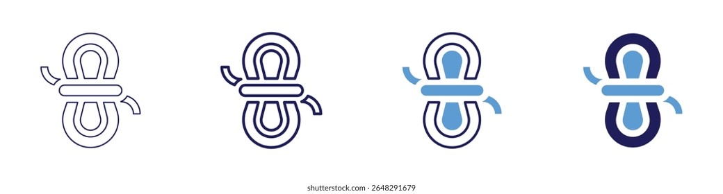 Icono de protección de cable en 4 estilos diferentes. Línea delgada, línea, línea en negrita, duotono. Estilo duotono. Trazo editable.