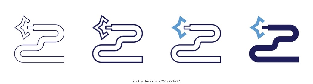 Cable provider icon in 4 different styles. Thin Line, Line, Bold Line, Duotone. Duotone style. Editable stroke.