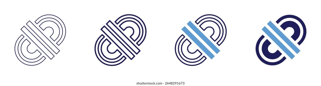 Cable pulley icon in 4 different styles. Thin Line, Line, Bold Line, Duotone. Duotone style. Editable stroke.