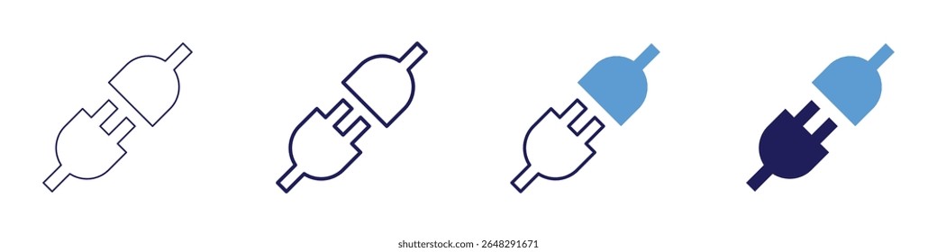Cable quality icon in 4 different styles. Thin Line, Line, Bold Line, Duotone. Duotone style. Editable stroke.
