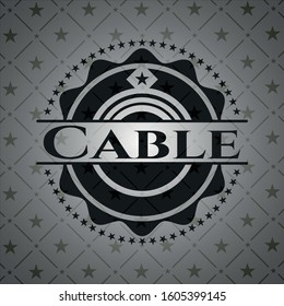 Cable realistic black emblem. Vector Illustration. Detailed.