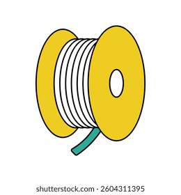 cable reel icon with white background vector stock illustration
