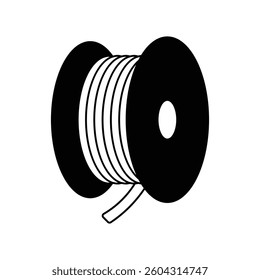cable reel icon with white background vector stock illustration