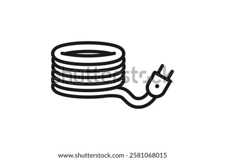cable reel and plug icon extension cord