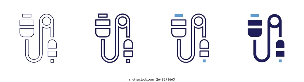 Cable remote icon in 4 different styles. Thin Line, Line, Bold Line, Duotone. Duotone style. Editable stroke.