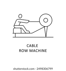 Cable Row Machine Icon: Strength Training and Gym Equipment Symbol.