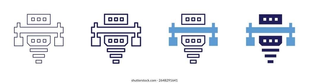 Cable sale icon in 4 different styles. Thin Line, Line, Bold Line, Duotone. Duotone style. Editable stroke.