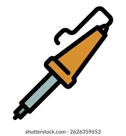 Cable soldering icon. Outline cable soldering vector icon color flat isolated