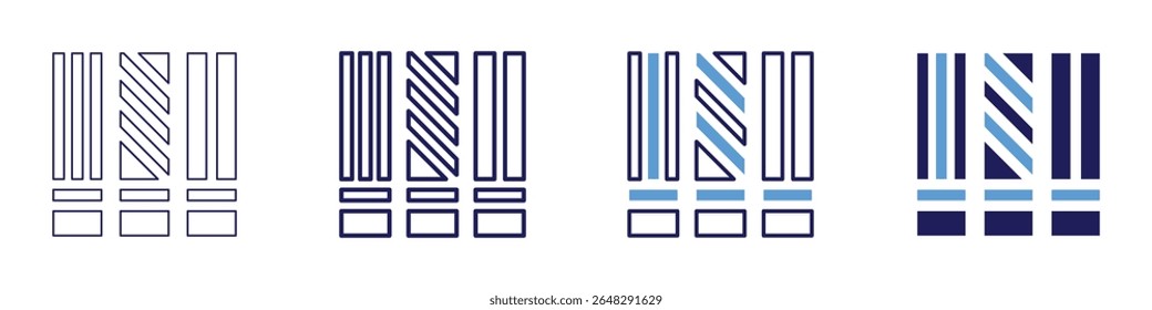 Cable source icon in 4 different styles. Thin Line, Line, Bold Line, Duotone. Duotone style. Editable stroke.