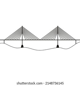 cable stayed bridge design vector