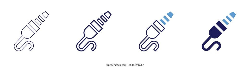 Kabelumfragesymbol in 4 verschiedenen Stilen. Dünne Linie, Linie, Fette Linie, Duotone. Duotone-Stil. Bearbeitbarer Strich.