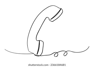 cable telephone, line art continuous, vector sketch doodle
