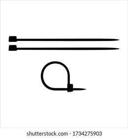 Cable Tie Icon, Hose Tie, Zip Tie Icon Vector Art Illustration