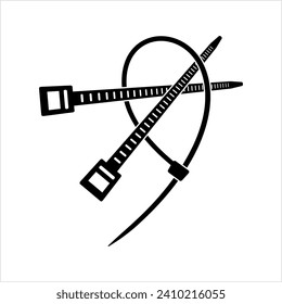 Cable Tie Icon, Hose Tie, Zip Tie Icon Vector Art Illustration