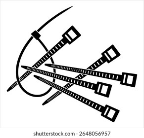 Ícone de laço de cabo, laço de mangueira, ícone de laço de zip ilustração de arte vetorial