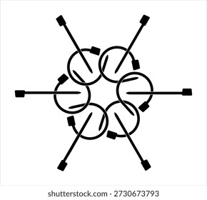 Icono de lazo de cable, lazo de manguera, Ilustración de Arte vectorial de icono de lazo de cremallera