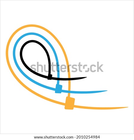 Cable Tie Icon, Hose Tie, Zip Tie Icon Vector Art Illustration