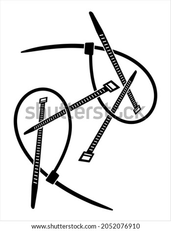 Cable Tie Icon, Hose Tie, Zip Tie Icon Vector Art Illustration
