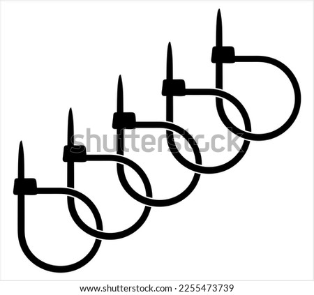 Cable Tie Icon, Hose Tie, Zip Tie Icon Vector Art Illustration