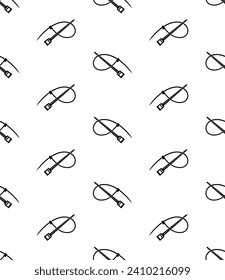 Cable Tie Icon Seamless Pattern, Hose Tie, Zip Tie Icon Vector Art Illustration