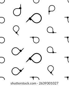 Cable Tie Icon Seamless Pattern, Hose Tie, Zip Tie Icon Vector Art Illustration