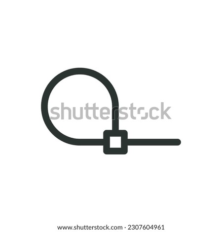 Cable tie isolated icon, zip tie vector icon with editable stroke