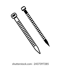 Cable ties icon isolated on white background. Flat style. Vector illustration.