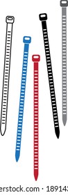 Cable ties icon, vector line illustration	