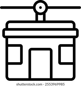 cable train icon illustration design with outline, this is not made from any AI generation