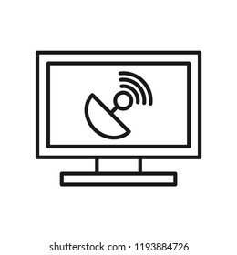Cable tv or television icon, simple flat design. Isolate on white background.