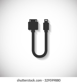 Cable  USB Charger Phone Silhouette Computer Icon , Long Shadow