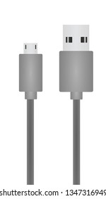 Cable USB connection. vector illustration