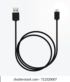 Cable USB connection. vector illustration