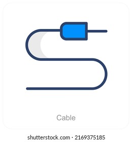 Cable And USB Icon Concept