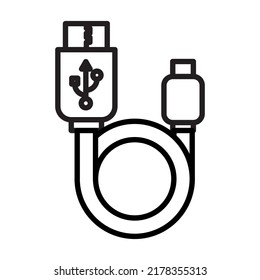 Cable con icono de conectores USB y micro-USB
