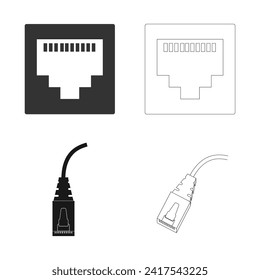 Cable Vector Ethernet icon - Rj45 Icon vector illustration design