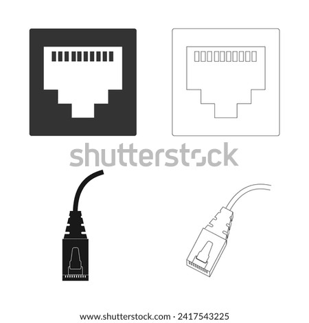 Cable Vector Ethernet icon - Rj45 Icon vector illustration design