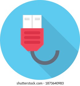 cable vector flat color icon
