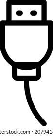 cable vector illustration isolated on a transparent background. stroke vector icons for concept or web graphics.