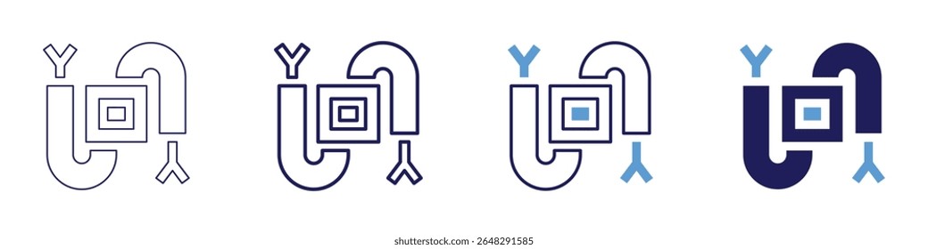 Icono de Garantía de cable en 4 estilos diferentes. Línea delgada, línea, línea en negrita, duotono. Estilo duotono. Trazo editable.